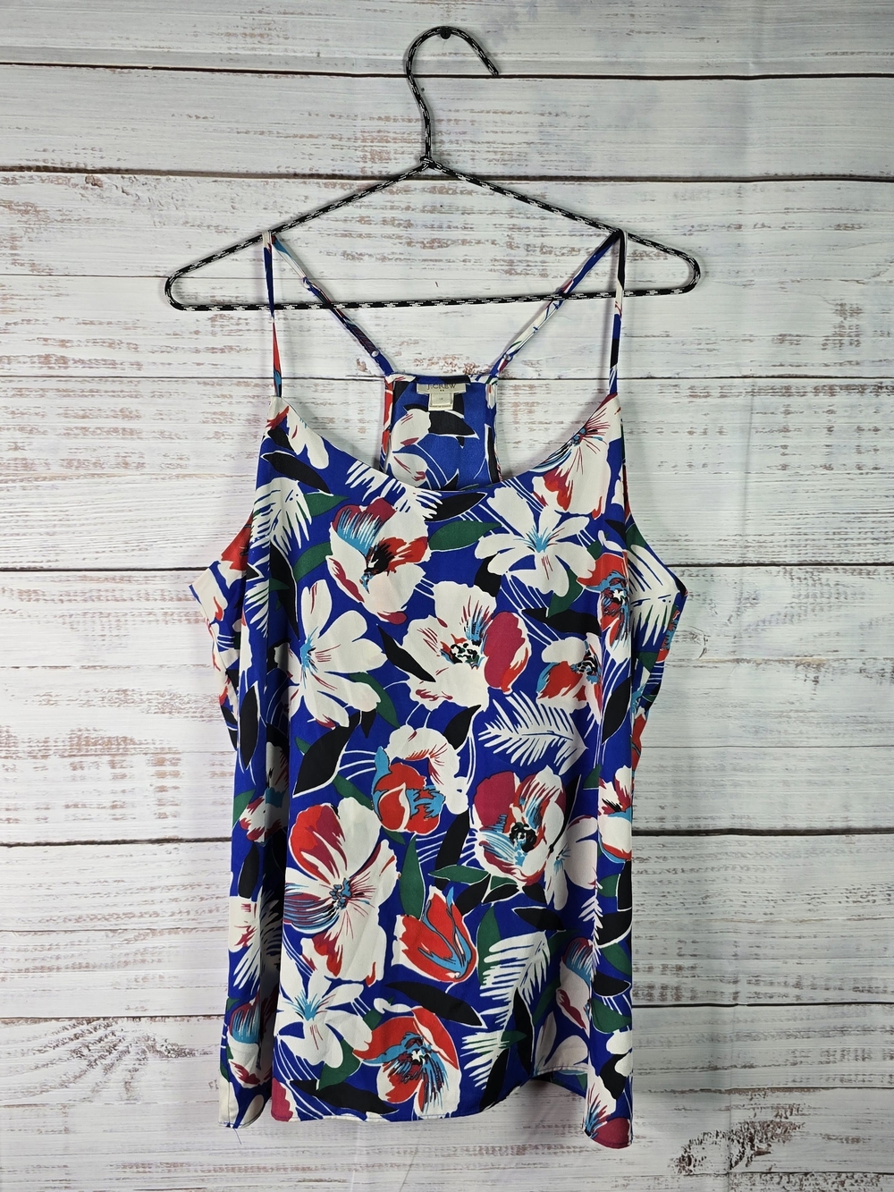 J.Crew Factory Floral Racerback Cami Tank Top Blue Multicolor Size 12